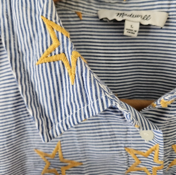 Madewell stars and stripes seersucker short sleeve button down - Picture 7 of 8